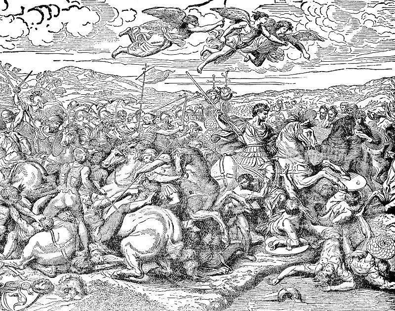 米尔维安桥之战，朱里奥·罗马诺绘画- 16世纪